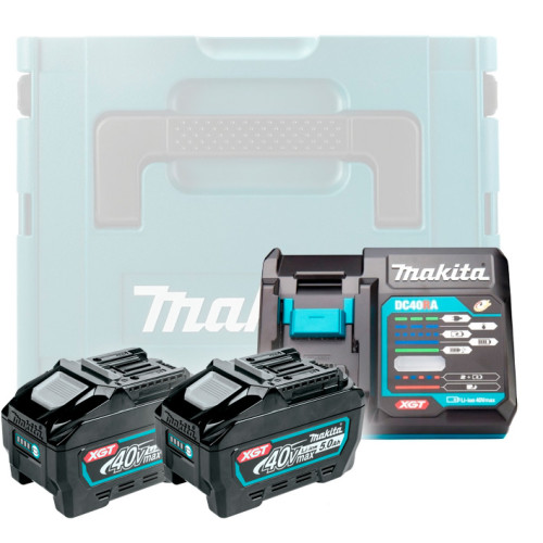 Набор XGT 40В аккумулятор 2 х BL4050 5.0Ач, зарядное DC40RA и Makpac 2 Makita PSK (191V40-2)