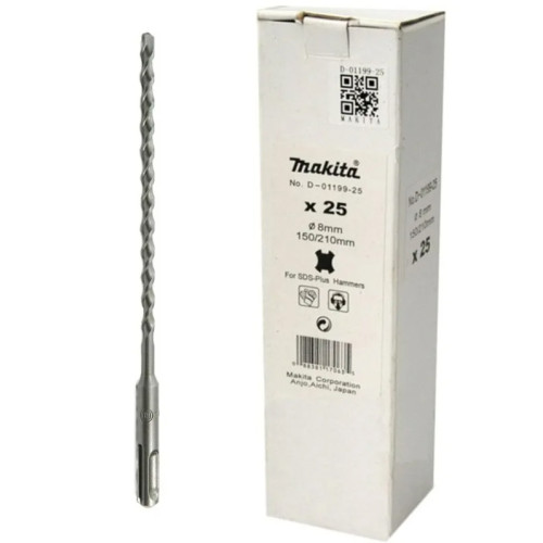 Набор буров по бетону SDS-Plus (8х210) 25 шт Makita D-01199-25
