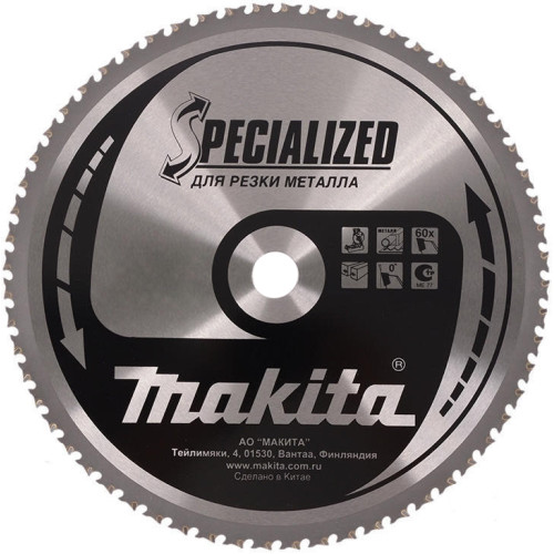 Диск пильный по металлу, 305x25.4x2.4 мм, 60T, 0G, TCG Makita B-29402