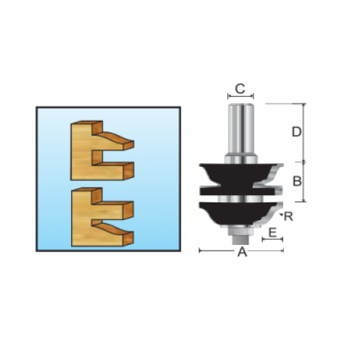 Фреза рамочная комбинированная Римская S-образная, 41х23.8x12x40x9.5, 2T Makita D-11950