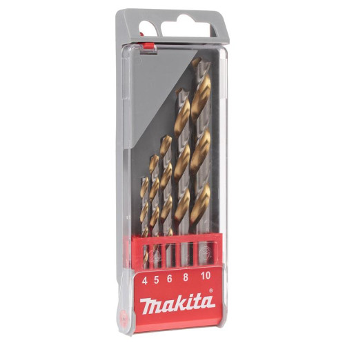 Набор свёрл по металлу, HSS-TIN (4, 5, 6, 8, 10 мм) 5 шт Makita D-30514
