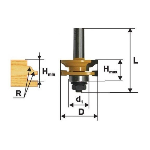 Фреза рамочная комбинированная Римская 41х23.8x8x32x9.5, 2T Makita D-11900