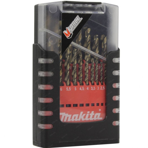 Набор свёрл по металлу M-force, HSS, 1-10 мм, 19 шт Makita D-29876