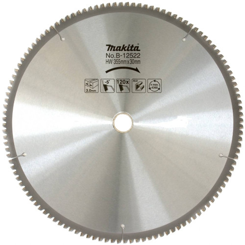 Пильный диск для алюминия 355х3.0х30 мм, 120T, -5G, TCG Makita B-12522