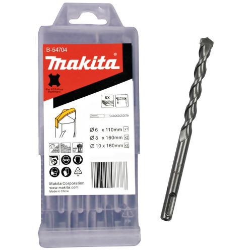 Набор буров по бетону SDS-Plus (6х110; 8,10х160) 5 шт Centering Tip Makita B-54704