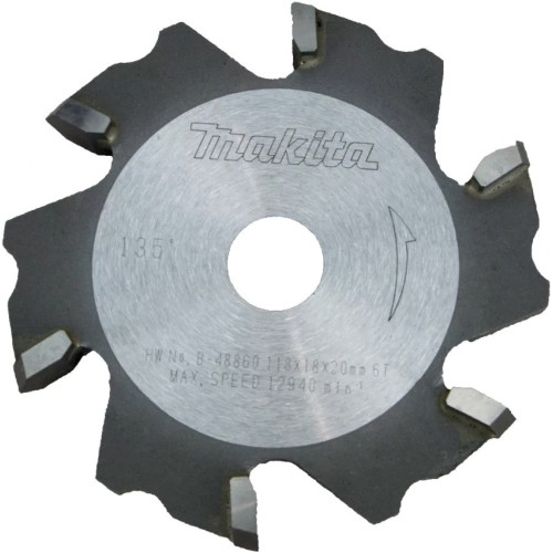 Фреза дисковая V-образная 135 градусов по алюминию 118х18х20 мм, 6T, 5G, TCG для пилы CA5000 Makita B-49292