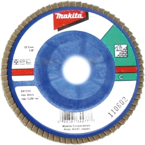 Лепестковый шлифовальный диск C120, 115 мм, нейлон, плоский Makita D-28189