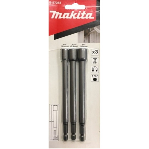 Набор магнитных торцевых головок 1/4 (6.4мм), 5/16 (7.9мм), 3/8 (9.5мм) Makita B-57283