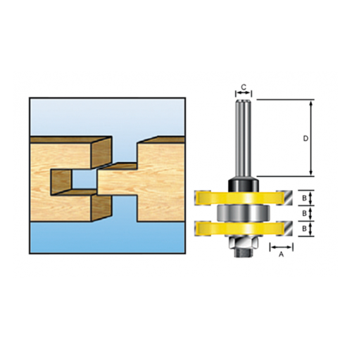Фреза пазо-шиповая, 41x6.35x12x38, 2Т Makita D-12027
