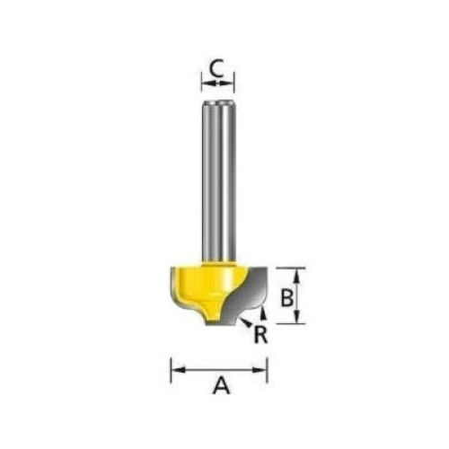 Пазовая фасонная S-образная фреза 12.7x9.5x8x32x4.76 мм 2T R1.98 Makita D-11031