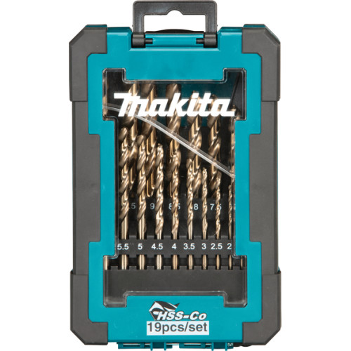 Набор сверл по металлу HSS-Co 1-10 мм, шаг 0.5 мм, 19 шт. Makita D-67561