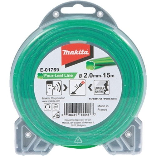 Леска бесшумная спиральная Клевер, 2.0 мм, 15 м Makita E-01769