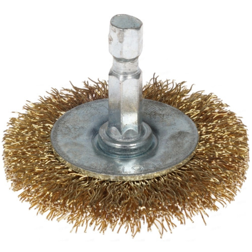 Щётка проволочная дисковая из латуни 6x50 мм, 1/4 для дрели Makita P-66933