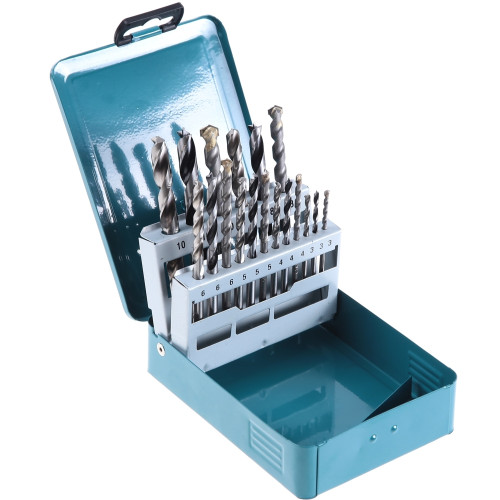 Набор сверл в ассортименте 3/4/5/6/8/10 мм, 18 шт Makita D-46202