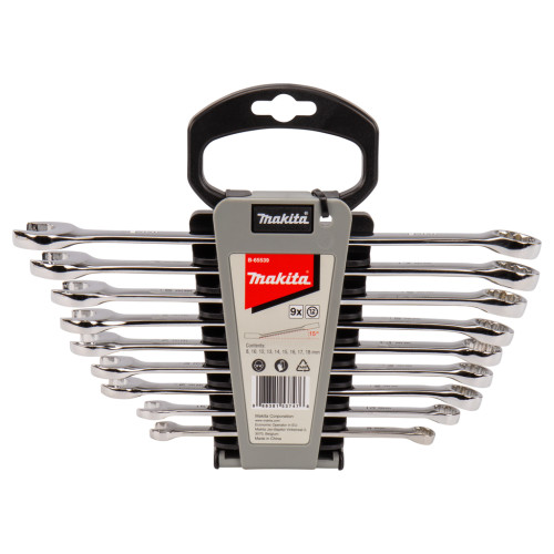 Набор ключей комбинированных 9 шт.  (8, 10, 12, 13, 14, 15, 16, 17, 18 мм) Makita B-65539
