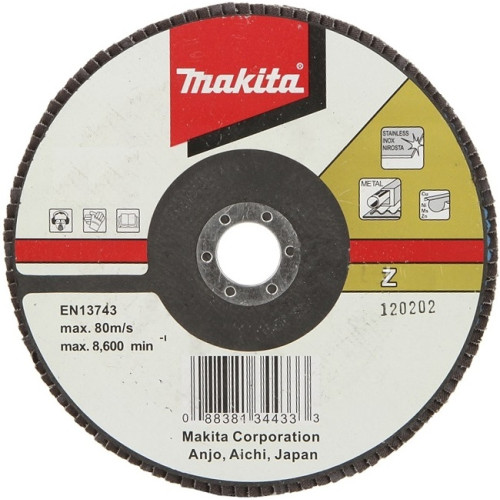 Лепестковый шлифовальный диск Z60, 125 мм, стекловолокно, угловой Makita D-27492