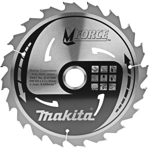 Диск для дерева M-Force, 235х2.3х30/15.88, 20T Makita B-07995