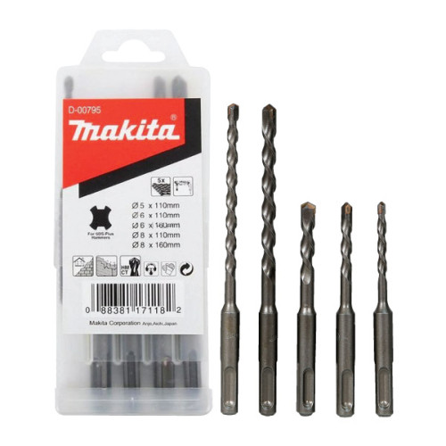 Набор буров по бетону SDS-Plus (5,6,8x110; 6,8x160) 5 шт Makita D-00795