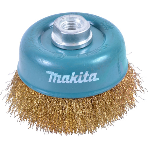 Чашечная щётка 90 мм, стальная проволока с латунным покрытием 0,3 мм, M14 для УШМ Makita D-39780