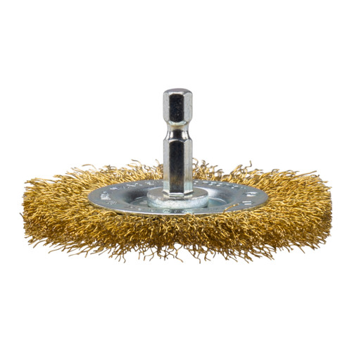 Дисковая стальная щётка с латунным покрытием 6x75 мм, 1/4" E-form Makita P-66949