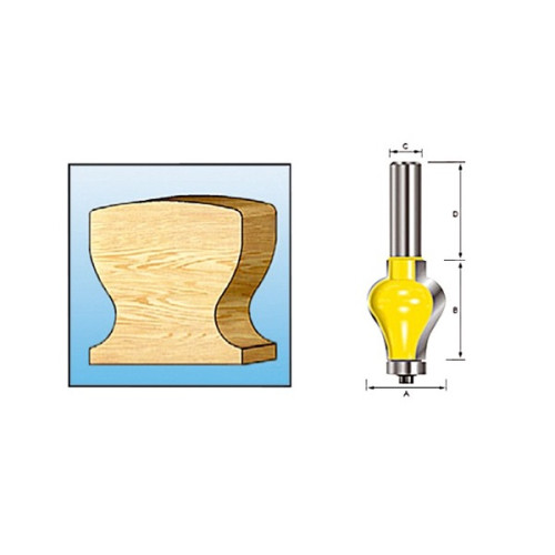 Фреза кромочная с подшипником 31.8х38.1x12x38, 2T Makita D-11829