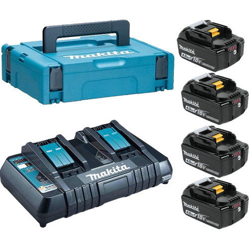 Набор LXT 18В аккумулятор 4 х BL1840B 4.0Ач и зарядное DC18RD Makita (198489-5)